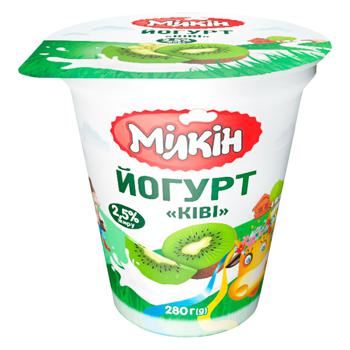 Йогурт Milkin киви 2,5% 280г - купить, цены на Идеал - фото 1