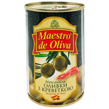 Maestro de Oliva Olives with Shrimp 280g - buy, prices for Auchan - photo 1