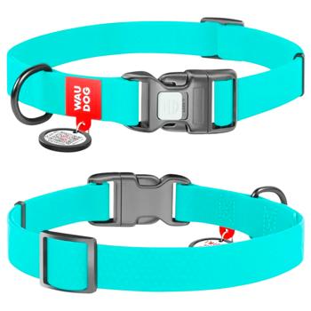 Ошейник для собак Waudog Waterproof водостойкий с QR паспортом 38-58см/25мм ментоловый - купить, цены на MasterZoo - фото 1