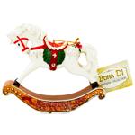 Bona Di Horse Decorative Pendant 11.5cm White with Red