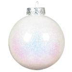 Decoris White Christmas Tree Ball with Glitter 8cm