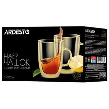 Чашки Ardesto Golden Moon с двойными стенками 2шт 270мл
