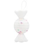 White Caramel Decoration with Beaded Ribbon 19cm