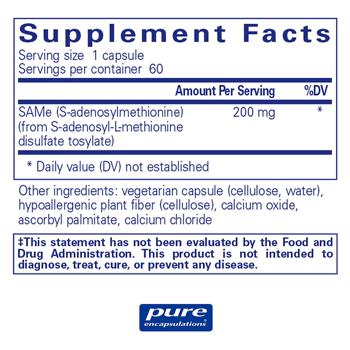 Pure Encapsulations SAMe S-Adenosylmethionine 200mg 60 capsules - buy, prices for - photo 2