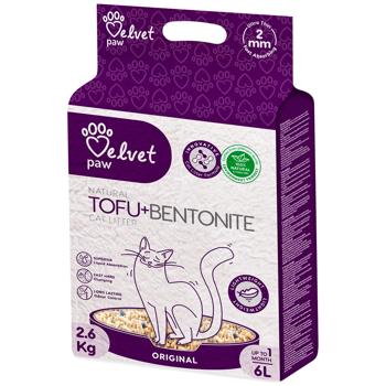 Наполнитель гигиенический Velvet Paw Tofu Original для кошек соевый и бентонитовый 6л - купить, цены на MasterZoo - фото 1