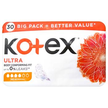 Kotex Ultra Normal Sanitary Pads 30pcs - buy, prices for Za Raz - photo 1