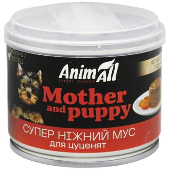 Корм влажный AnimAll Mother and Puppy Супер нежный мусс для щенков 195г - купить, цены на Auchan - фото 1