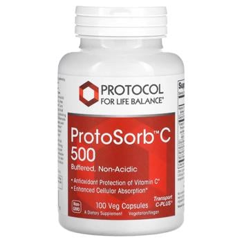 Витамин С Protocol for Life Balance ProtoSorb C 500 буферизованный некислотный 100 капсул