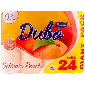 Dyvo Premio Aroma Peach 3-ply Toilet Paper 24pcs - buy, prices for MegaMarket - photo 1