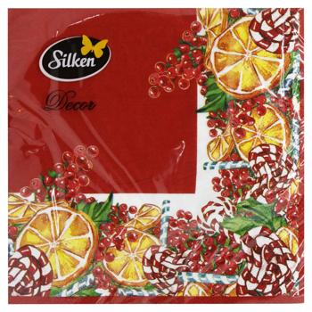 Silken Frame with Sweets 3-Ply Table Napkins 33*33cm 18pcs - buy, prices for MegaMarket - photo 2