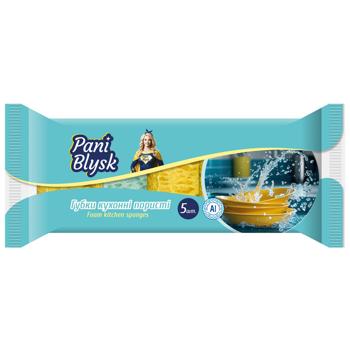 Губки кухонные Pani Blysk пористые 5шт - купить, цены на Идеал - фото 1
