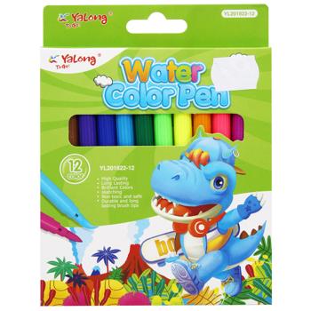 Набір фломастерів Yalong Water Сolor Pen 12 кольорів - купити, ціни на - фото 5
