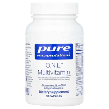 Мультивітаміни і мінерали, ONE Multivitamin, Pure Encapsulations, 1 в день, 60 капсул - купити, ціни на Біотус - фото 1