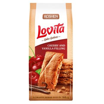Roshen Lovita Butter Cookies with Cherry-Vanilla Filling 168g - buy, prices for Torba - photo 2