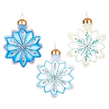 Decoris Snowflake Pendant 9x3x10cm in assortment