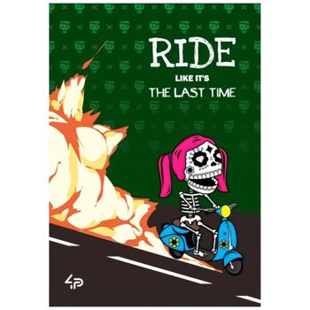 4Profi Skeleton Ride A5 Checkered Notebook 48 Sheets