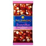 Millennium Fruits&Nuts Milk Chocolate with Almonds, Whole Hazelnuts, Cranberries and Raisins 90g