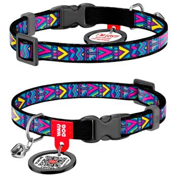 Waudog Nylon Cat Collar with QR Passport 20-30cm/10mm with Indie Pattern