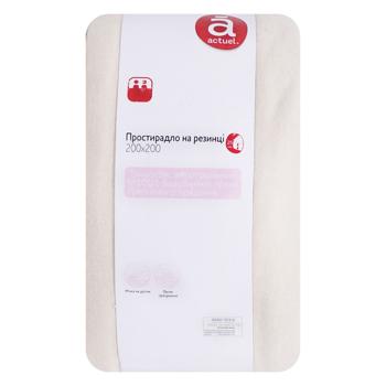 Простынь Actuel на резинке розовая 200*200см - купить, цены на Auchan - фото 1
