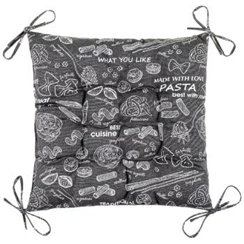 Homeline Pasta Chair Cushion with Ties 40х40cm Graphite