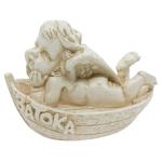 Статуэтка Ангел в лодке гипс