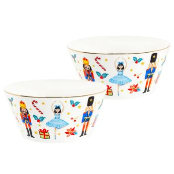 Lefard White Christmas Salad Bowls Set 2pcs 14cm