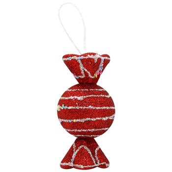 Red Caramel Decoration with Beaded Ribbon 19cm YE2080R - buy, prices for MegaMarket - photo 1