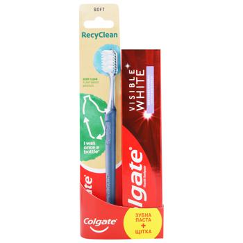 Набор зубной пасты Colgate Visible White с зубной щеткой Recy Clean - купить, цены на МегаМаркет - фото 3