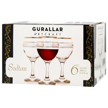 Набор бокалов Gurallar Artcraft Sultan для красного вина 260мл 6шт - купить, цены на ULTRAMARKET - фото 1