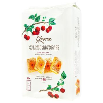 Печиво Grona Cushions з вишнею 328г - купити, ціни на Епіцентр FOOD - фото 1