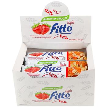 Батончик-мюсли Fitto Light с ягодами клубники 25г - купить, цены на Эпицентр FOOD - фото 2
