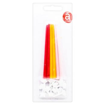 Actuel Red Candles For Cake 12pc*10cm - buy, prices for Auchan - photo 1