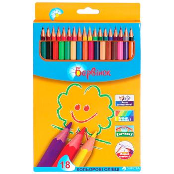 Олівці Барвінок кольорові 18шт - купити, ціни на Auchan - фото 1