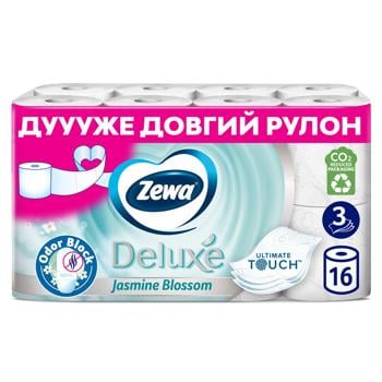 Zewa Deluxe Jasmin 3-ply white Toilet Paper 16pcs - buy, prices for - photo 1