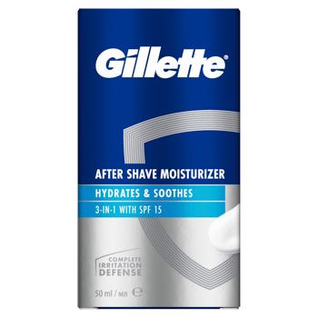 Бальзам после бритья Gillette Hydrates & Soothes 3в1 Spf 15 50мл