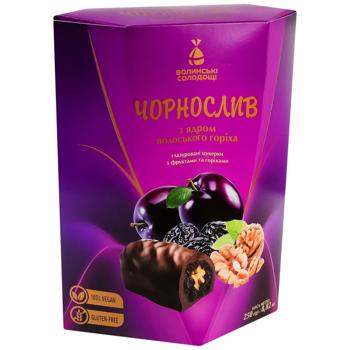Цукерки Волинські Солодощі Чорнослив з ядром волоського горіха 250г - купити, ціни на Епіцентр FOOD - фото 1