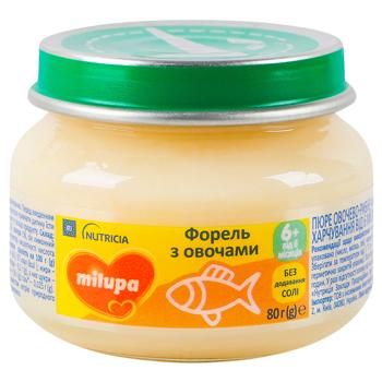 Пюре овочево-рибне Milupa форель з овочами з 6 місяців 80г