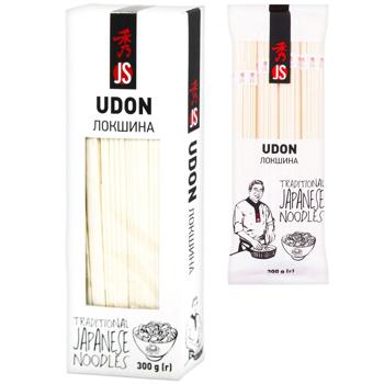 Макаронні вироби JS Udon Локшина пшенична 300г - купити, ціни на Епіцентр FOOD - фото 1