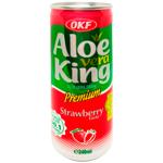 OKF Aloe Vera King Strawberry Taste Carbonated Drink 240ml