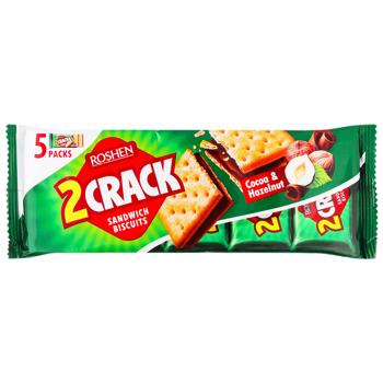 Печенье Roshen 2 Crack с начинкой какао-орех 190г