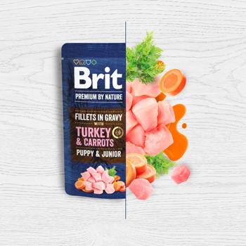 Корм вологий Brit Premium Fillets in Gravy з індичкою та морквою для цуценят 100г - купити, ціни на MasterZoo - фото 2