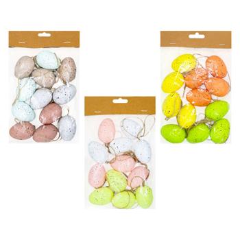 Набор пасхальных подвесок Яйцо микс 12шт 3,5*5см в ассортименте - купить, цены на МегаМаркет - фото 1