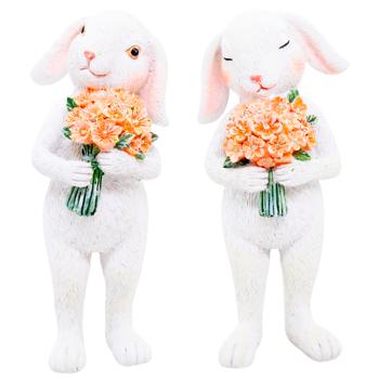 Статуетка Bona Di Зайчик з букетом 7х7х16см в асортименті - купити, ціни на WINETIME - фото 1