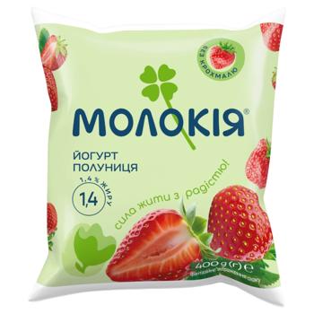 Йогурт Молокія Полуниця питний 1.4% 400г