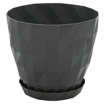 Crystal Anthracite Flower Pot with Stand 3.25l