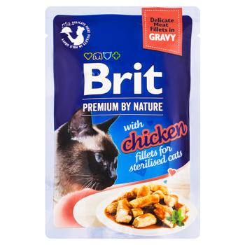 Brit Premium Delicate Wet Food fillet with Сhicken for Sterilized Cats 85g - buy, prices for COSMOS - photo 1