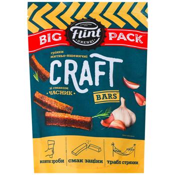 Грінки Flint Craft Bars житньо-пшеничні зі смаком Часник 120г