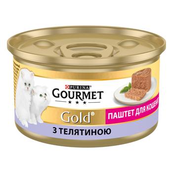 Корм вологий Gourmet Gold з телятиною для кошенят 85г - купити, ціни на MasterZoo - фото 1