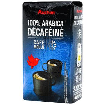 Кава Auchan Arabica без кофеїну мелена 250г