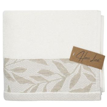 Рушник HomeLine Махровий Флора 40х70 см Кремовий 177652 - купити, ціни на КОСМОС - фото 1